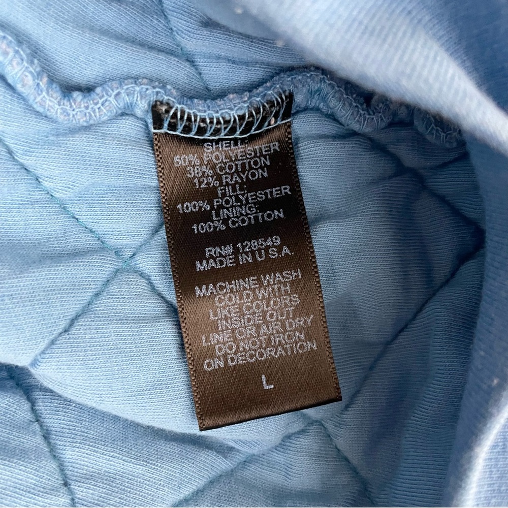 Aviator Nation Quilted Zip Hoodie Relaxed Ocean Blue Unisex Large - Picture 11 of 16